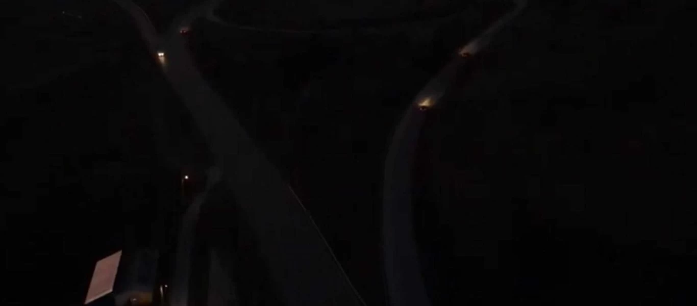 Οι αποκαλυπτικές εικόνες από drone που δείχνουν το σκοτάδι που επικρατεί στον σημαντικότερο κόμβο στο Κιλκίς